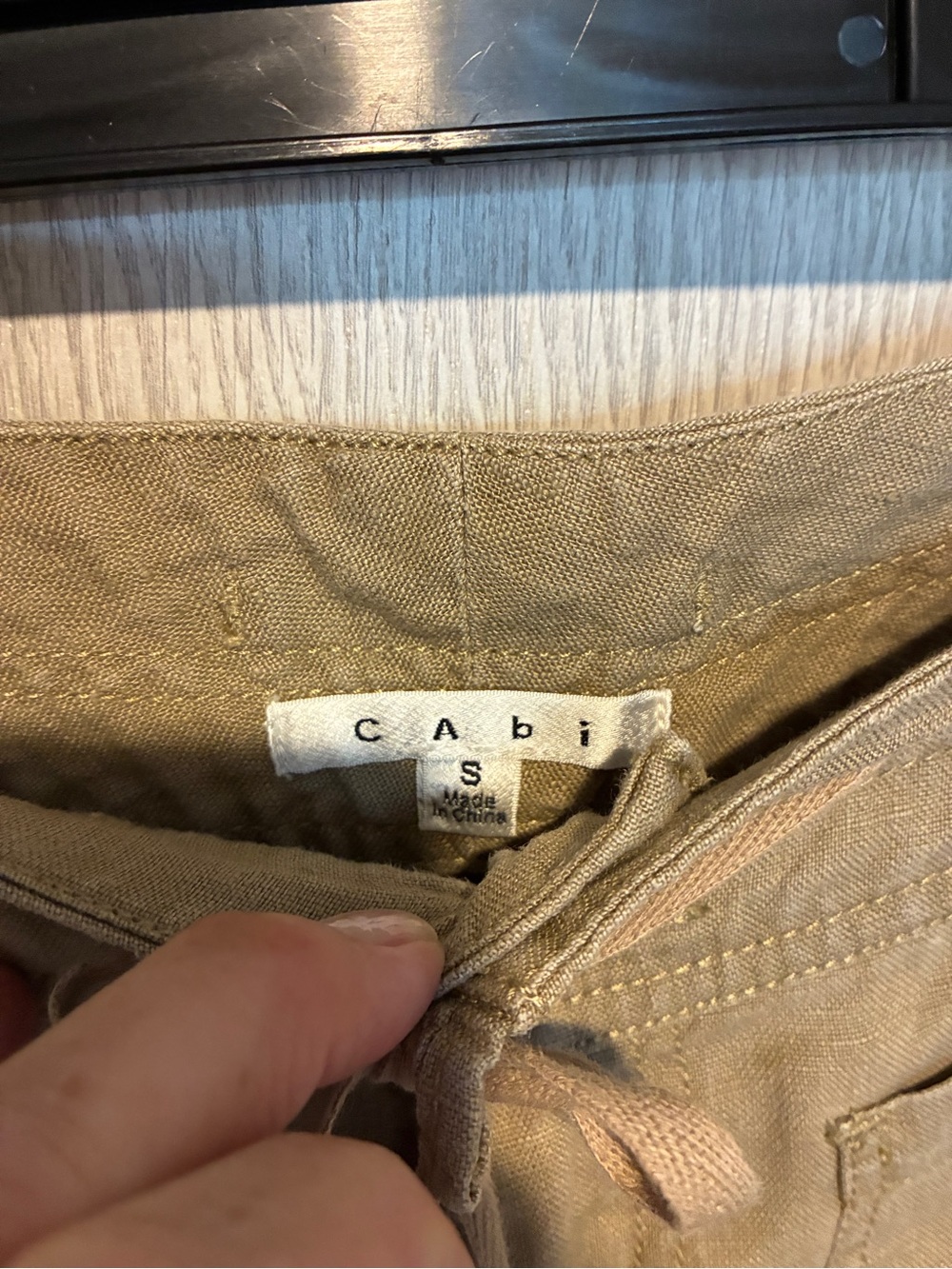 CAbi women’s  Drawstring Chinos - Khaki/Tan - Picture 3 of 4